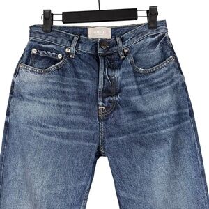 Everlane The Cheeky Jean Size 26 Regular Blue Distressed Button Fly